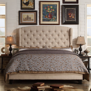 Brockville Upholstered Wingback Panel Bed