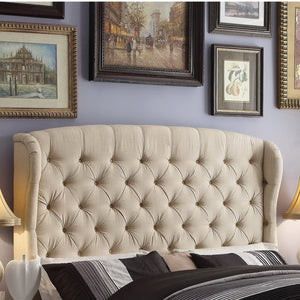 Brockville Upholstered Wingback Tufted Panel Bed