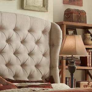 Brockville Upholstered Wingback Tufted Panel Bed