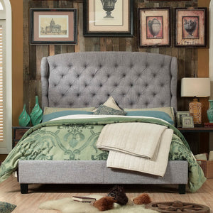 Brockville Upholstered Wingback Panel Bed