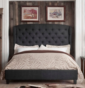 Brockville Upholstered Wingback Panel Bed