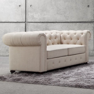 Berkeley Traditional Chesterfield Roll Arm Upholstered Loveseat