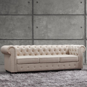 Lyre Traditional Chesterfield Tufted Back Upholstered Sofa