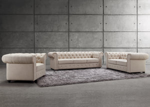 Berkeley Chesterfield 3 Piece Living Room Sofa Set