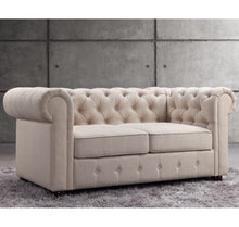 Load image into Gallery viewer, Berkeley Traditional Chesterfield Roll Arm Upholstered Loveseat