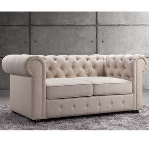 Berkeley Traditional Chesterfield Roll Arm Upholstered Loveseat