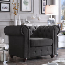 Load image into Gallery viewer, Berkeley Traditional Chesterfield Roll Arm Upholstered Armchair