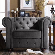 Load image into Gallery viewer, Berkeley Traditional Chesterfield Roll Arm Upholstered Armchair