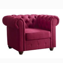 Load image into Gallery viewer, Berkeley Traditional Chesterfield Roll Arm Upholstered Armchair