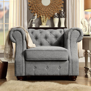 Berkeley Traditional Chesterfield Roll Arm Upholstered Armchair