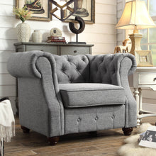 Load image into Gallery viewer, Berkeley Traditional Chesterfield Roll Arm Upholstered Armchair