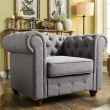 Load image into Gallery viewer, Berkeley Traditional Chesterfield Roll Arm Upholstered Armchair