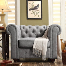 Load image into Gallery viewer, Berkeley Traditional Chesterfield Roll Arm Upholstered Armchair