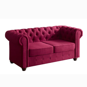 Berkeley Traditional Chesterfield Roll Arm Upholstered Loveseat