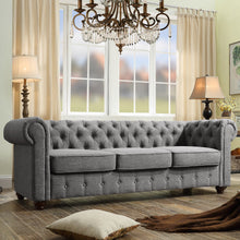 Load image into Gallery viewer, Berkeley Traditional Chesterfield Roll Arm Upholstered Sofa