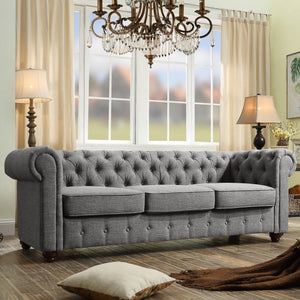 Berkeley Traditional Chesterfield Roll Arm Upholstered Sofa