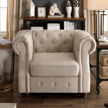 Load image into Gallery viewer, Berkeley Traditional Chesterfield Roll Arm Upholstered Armchair