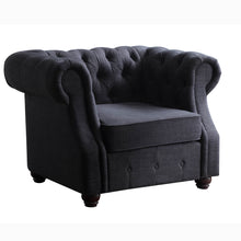 Load image into Gallery viewer, Berkeley Traditional Chesterfield Roll Arm Upholstered Armchair