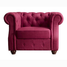 Load image into Gallery viewer, Berkeley Traditional Chesterfield Roll Arm Upholstered Armchair