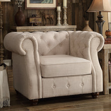 Load image into Gallery viewer, Berkeley Traditional Chesterfield Roll Arm Upholstered Armchair