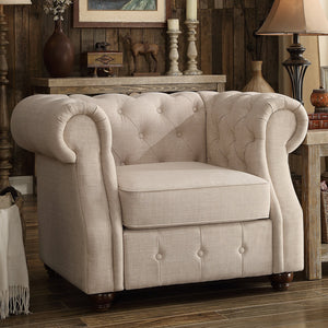 Berkeley Traditional Chesterfield Roll Arm Upholstered Armchair