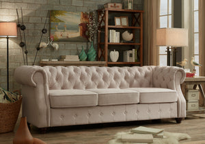 Berkeley Traditional Chesterfield Roll Arm Upholstered Sofa