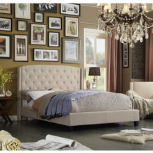 Load image into Gallery viewer, Harvey Nailhead Upholstered Wingback  with Crystal Tufting Panel Bed