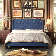 Load image into Gallery viewer, Harvey Nailhead Upholstered Wingback  with Crystal Tufting Panel Bed