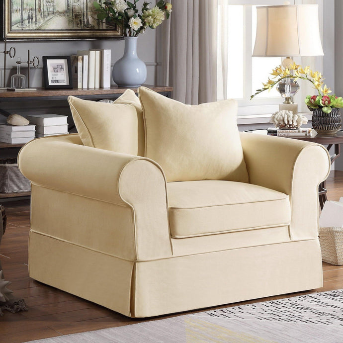 Willis Roll Arm Slipcover Armchair